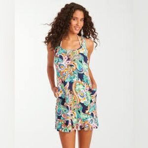 Tommy Bahama Women’s Mare Paisley Scoop-Neck Tank Dress Size Large